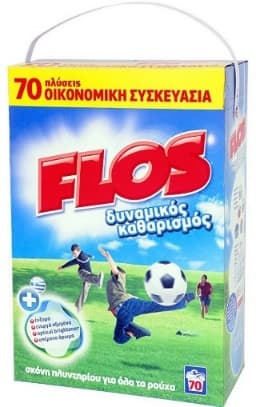 FLOS Σκόνη Πλυντηρίου 4,9kg — 70 πλύσεις (ένζυμα, ενεργό οξυγόνο, optical brightener)